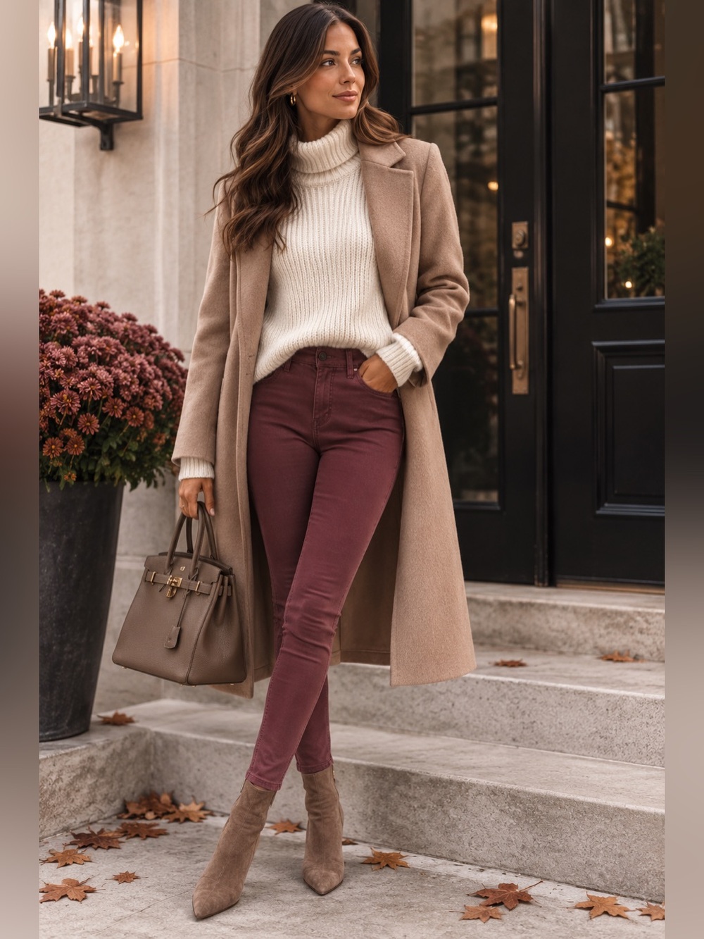 Reiko Paris Skinny Colored Jeans Dusty Plum Mauve Rose Size 27